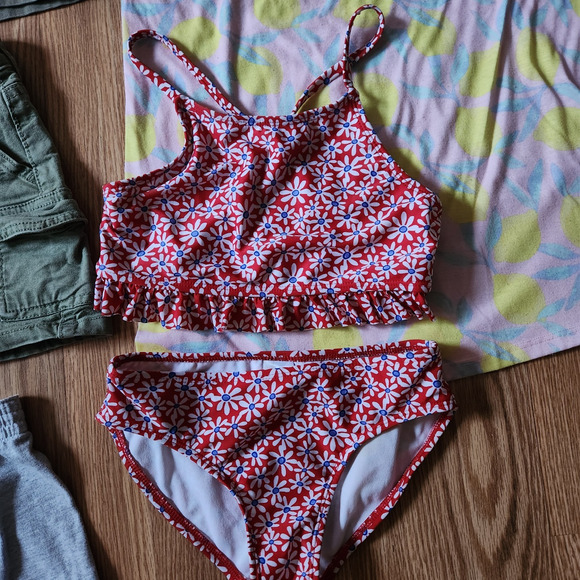 Girls Clothing Lot 9pc Size Medium Short Sleeve Dress Skirt Shorts Top Swimsuit - Picture 13 of 16